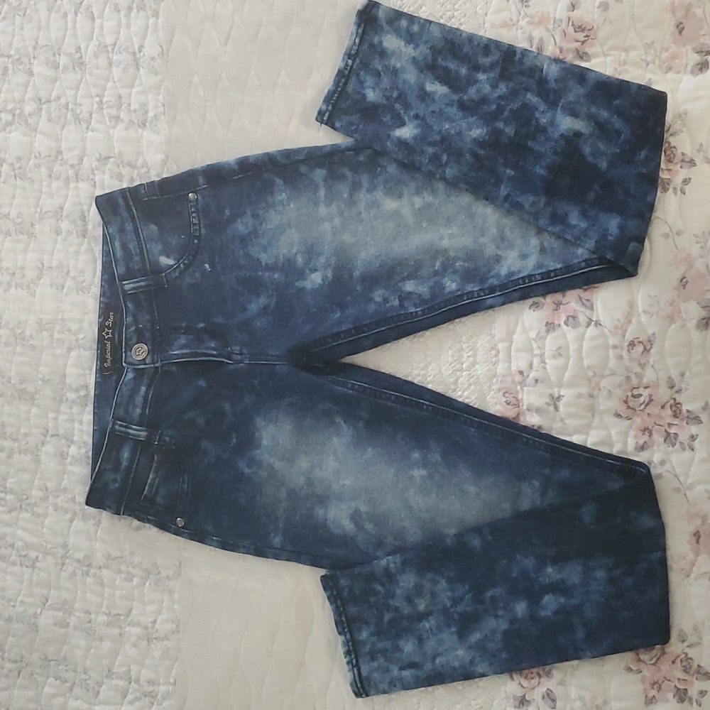 Imperial star girls jegging size 12 blue acid washed
